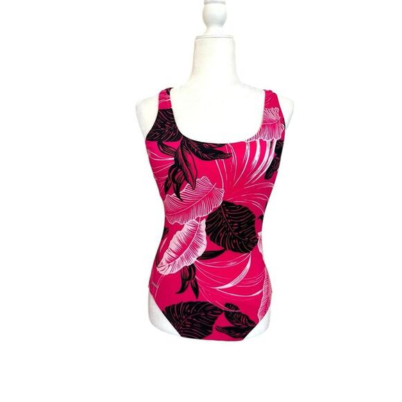 Speedo Other - Speedo One Piece Swimsuit Size 12 Pink Tropical Print Racerback